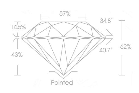 Diamante redondo de corte excelente D VVS1 de 0.43 quilates creado en laboratorio (REF5292)
